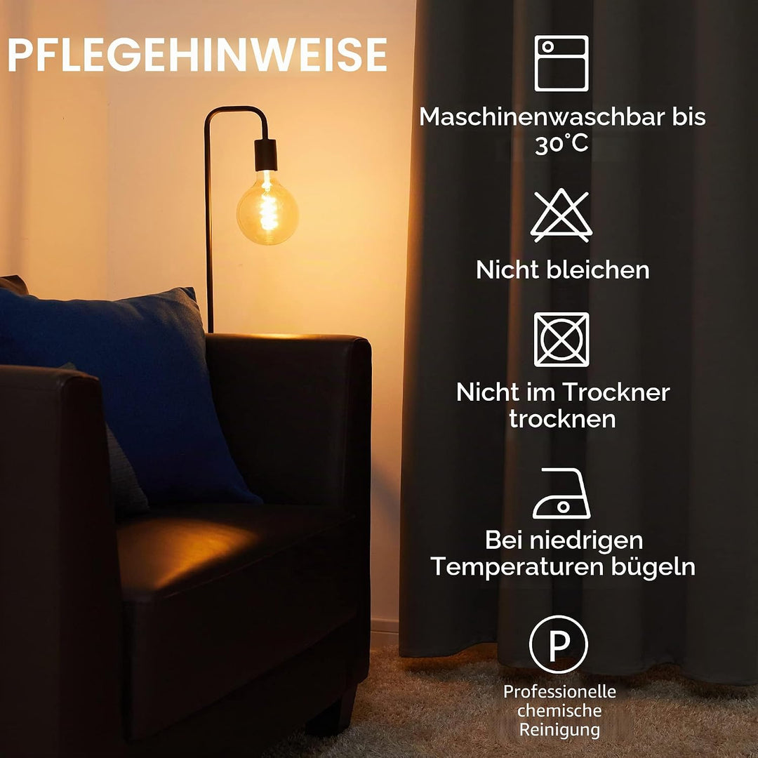 Deconovo Blickdicht verdunklungsvorhänge mit Ösen Thermovorhang Kälteschutz thermo gegen Kälte Therm