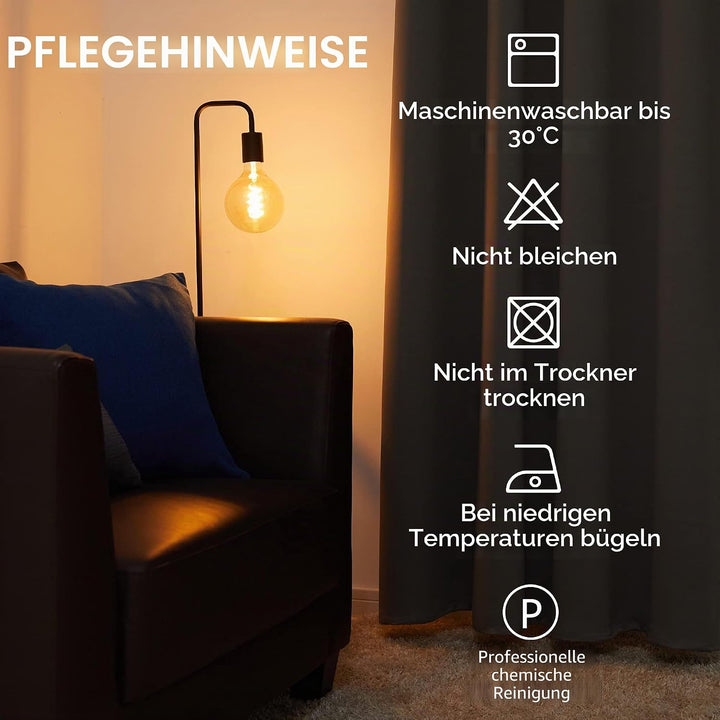 Deconovo Blickdicht verdunklungsvorhänge mit Ösen Thermovorhang Kälteschutz thermo gegen Kälte Therm
