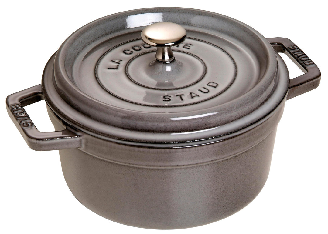 STAUB Gusseisen Bräter/Cocotte, Rund 22 cm, 2,6 L, Aromaregen Funktion, Für alle Herdarten geeignet,