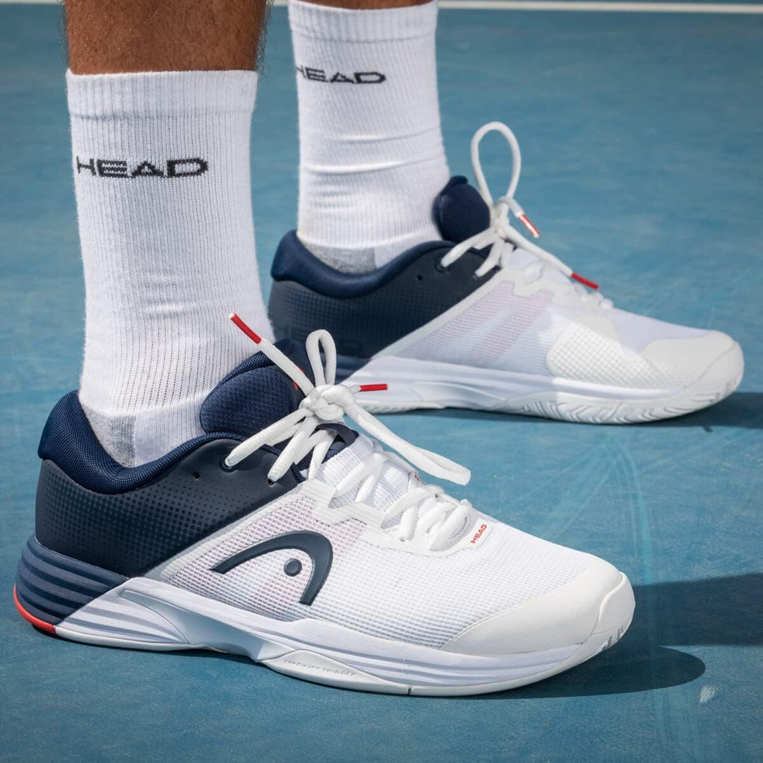 HEAD Herren Revolt Evo 2.0 Men Tennisschuhe 44 EU Weiss Dunkelblau, 44 EU Weiss Dunkelblau