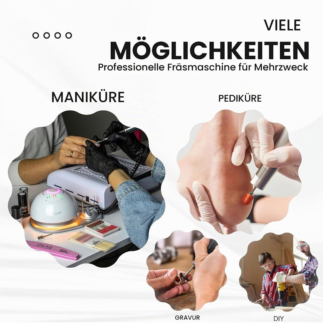 Nagelfräser für Gelnägel | Nail Drill 68W | Elektrische Nagelfeile | Maniküre Pediküre Set Elektrisc