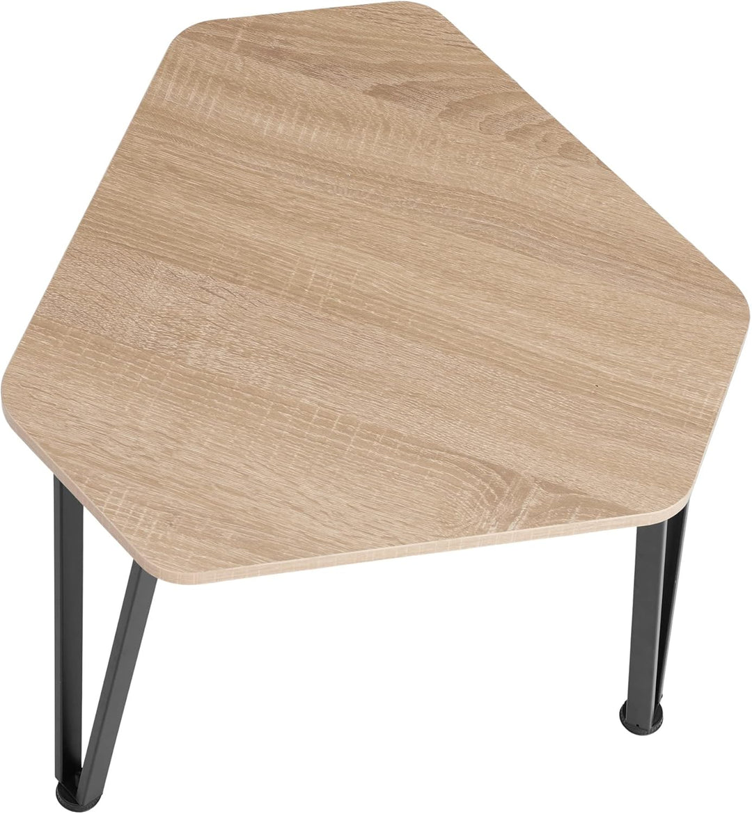 tectake Beistelltisch 3er Set, sechseckiger Couchtisch in 3 Grössen, Industrie-Stil, Holz Satztische