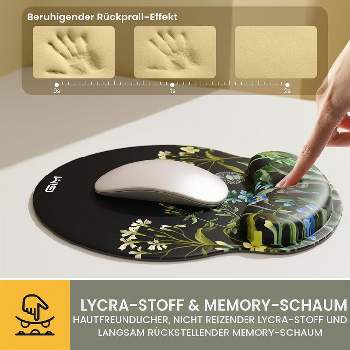 GIM Mauspad Gelkissen Mousepad mit Handauflage GIM Ergonomisches Mauspad Tastatur Handgelenkauflage