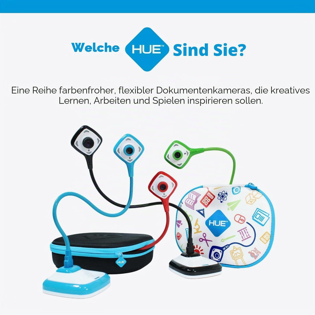 HUE HD Pro Flexible USB Video und Dokumentenkamera (Kamera in Schwarz mit Tragetasche in Schwarz), K