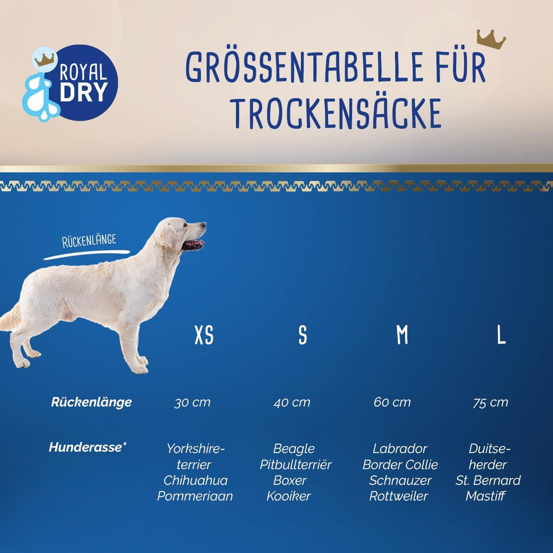 Doggybag - Mikrofaser-Hundetrockenbeutel - L - Rückenlänge 75 cm - Hundehandtuch - Extra SaugfäHig u