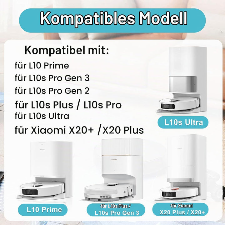 RUKHOOL Zubehör für Dreame L10s Ultra / L10 Prime / L10s Pro Zubehörset für Xiaomi X20+ / X10+ Saugr