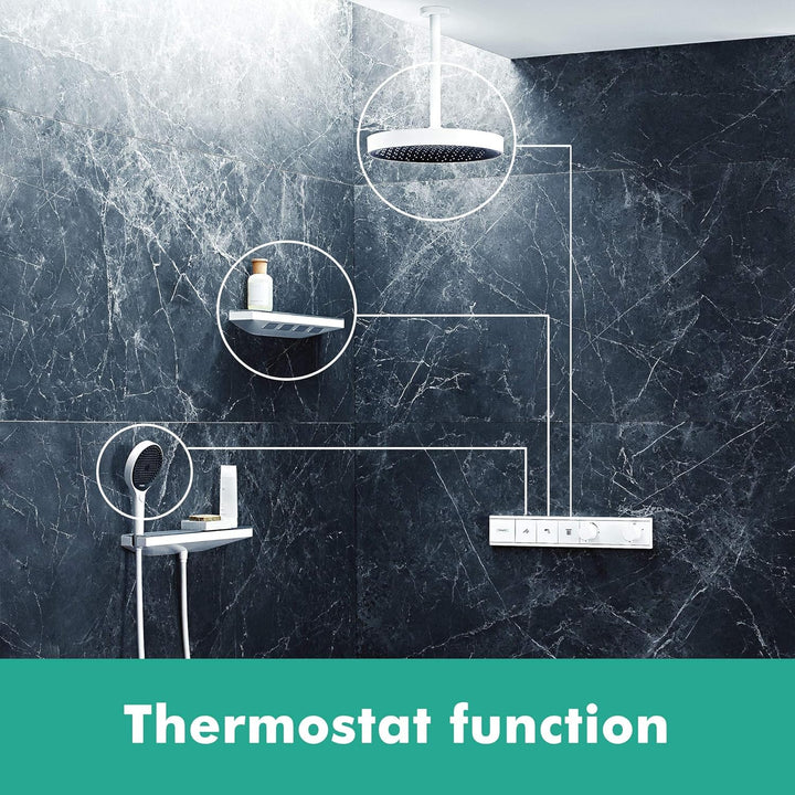 hansgrohe Unterputz Thermostat RainSelect (für 3 Funktionen) Mattweiss Mattweiss 3 Funktionen, Mattw