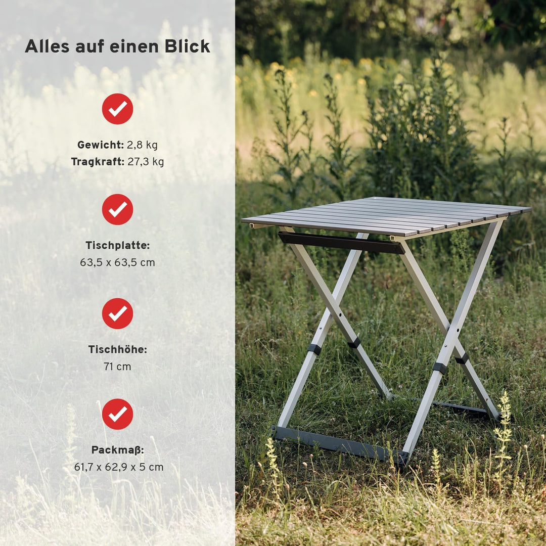 CAMPWERK Alu Camping Tisch, Campingtisch, Klapptisch, Gartentisch, Camping Möbel, Faltbar & Tragbar,