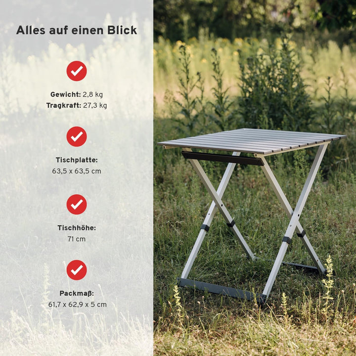 CAMPWERK Alu Camping Tisch, Campingtisch, Klapptisch, Gartentisch, Camping Möbel, Faltbar & Tragbar,
