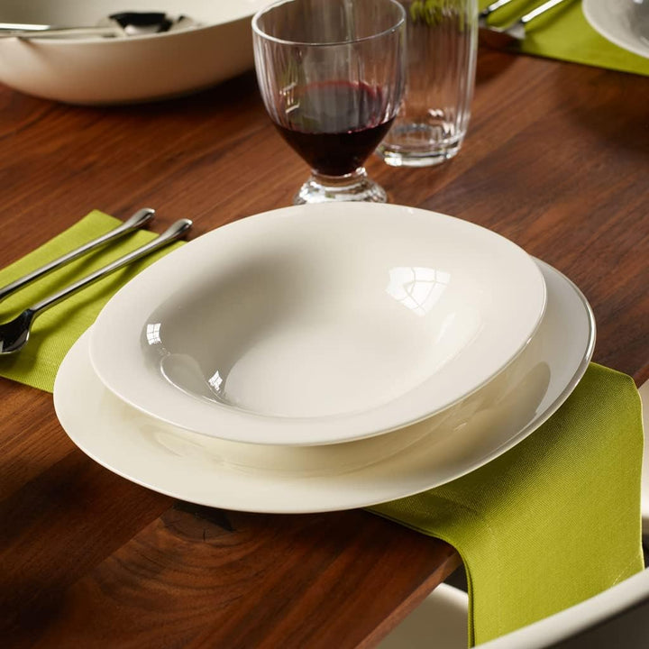 Villeroy und Boch New Cottage Basic ovaler Suppenteller, Premium Porzellan, 24 x 21 cm 24x21cm Moder