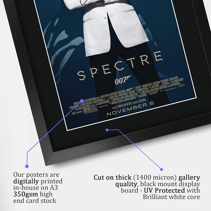 HWC Trading A3 FR James Bond - Specter Movie Poster Daniel Craig Signed Geschenk GESTALTET A3 Printe