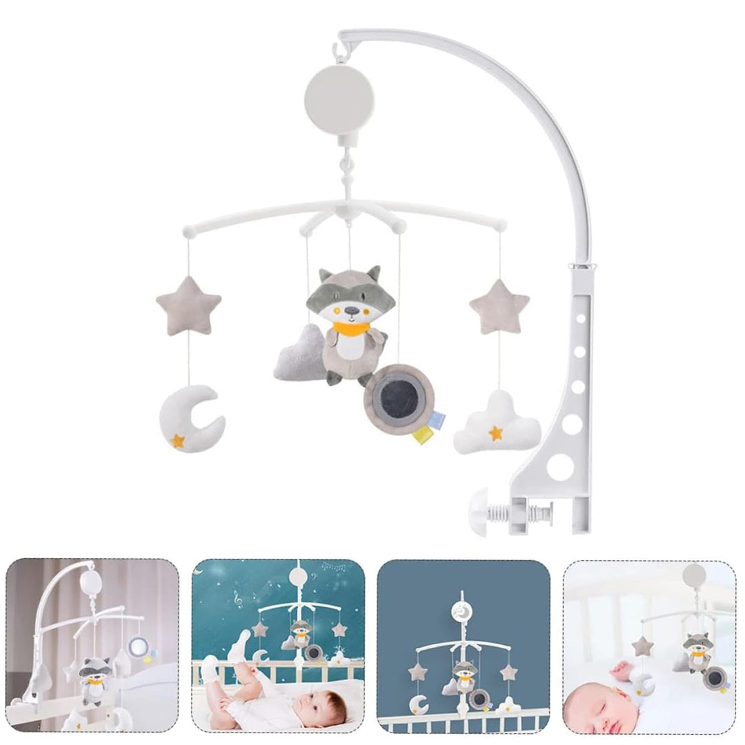 Baby Mobile, Crib Hanging Toy, Soothing Music Box with Photo Pendant, Gentle Wind Chime Decoration,