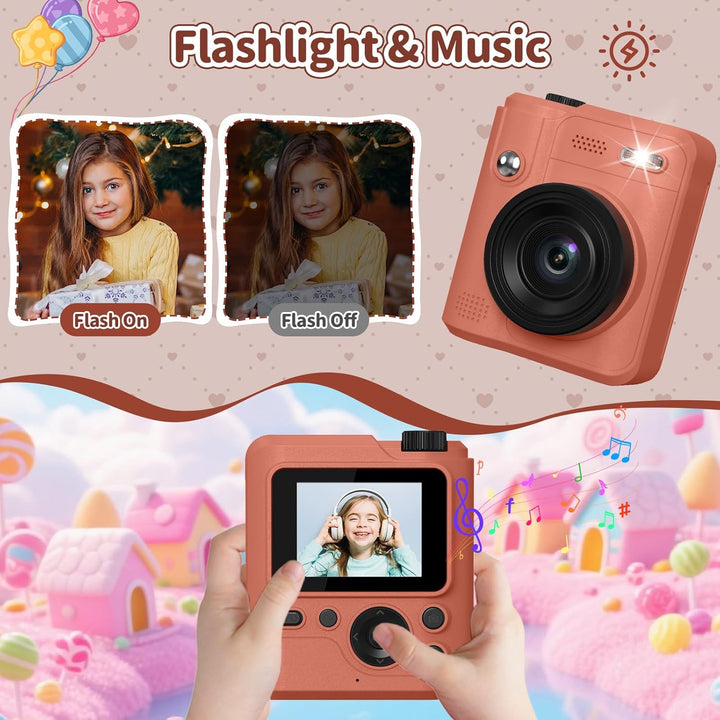 Gofunly Sofortbildkamera Kinder, 1080P HD Kinderkamera Sofortbildkamera mit 32GB Karte & DruckerPapi