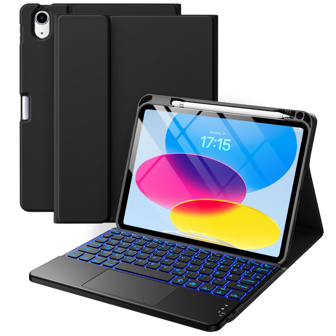 Vobafe Hülle mit Tastatur für iPad 10 Generation 2022, iPad 11 Generation A16 2025, 11/10,9 Zoll, Mu