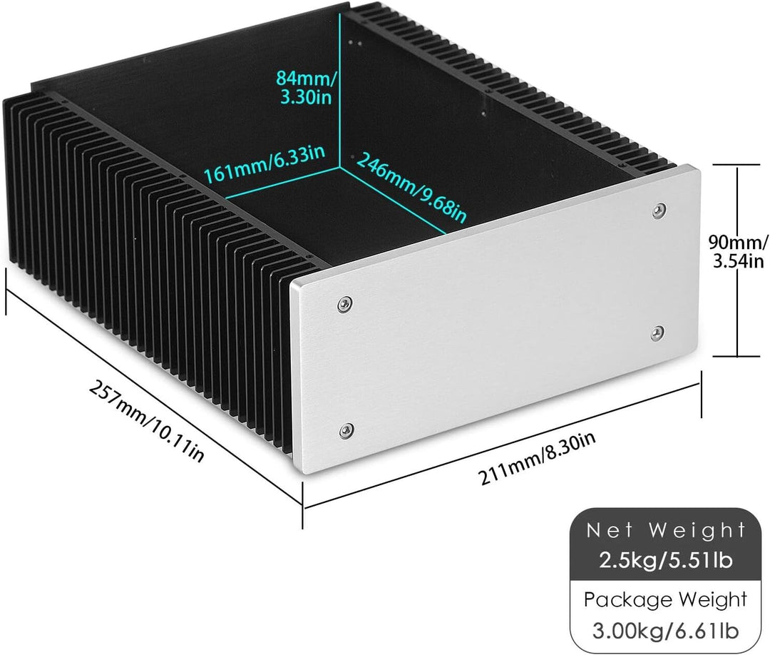 DIY-Verstärker/Vorverstärker/DAC-Gehäuse, Projektbox Aus Aluminium, zum Basteln, Elektrische Anschlu
