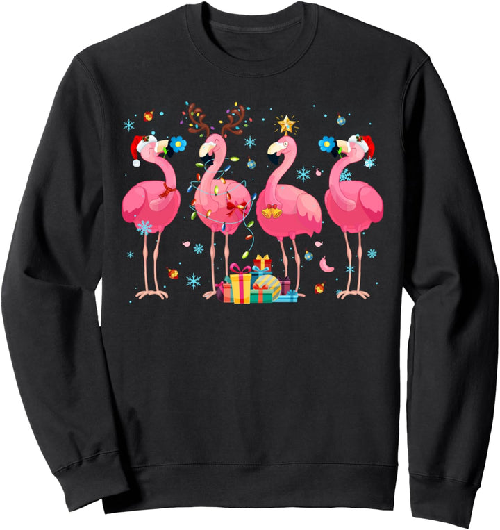 Flamingo Weihnachtsmann Rentier Weihnachten Christmas Sweatshirt