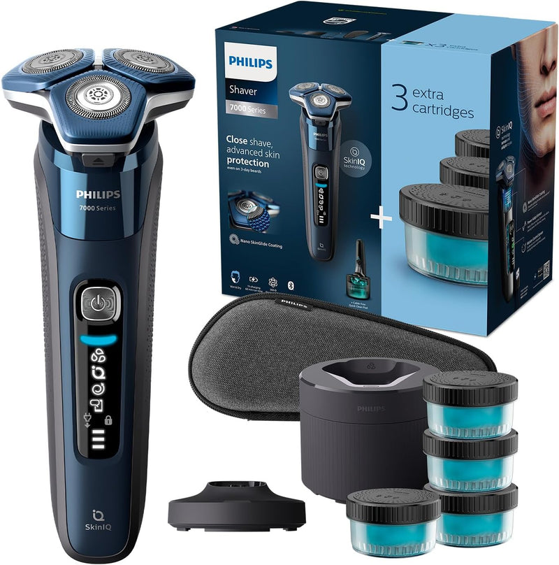 Philips Shaver Series 7000 – Elektrischer Nass- und Trockenrasierer für Herren mit ausklappbarem Tri