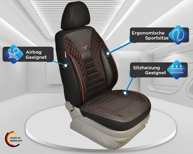 BREMER SITZBEZÜGE Mass Auto Schonbezüge kompatibel mit VW T6 T6.1 Multivan Fahrer & Beifahrer Set ab