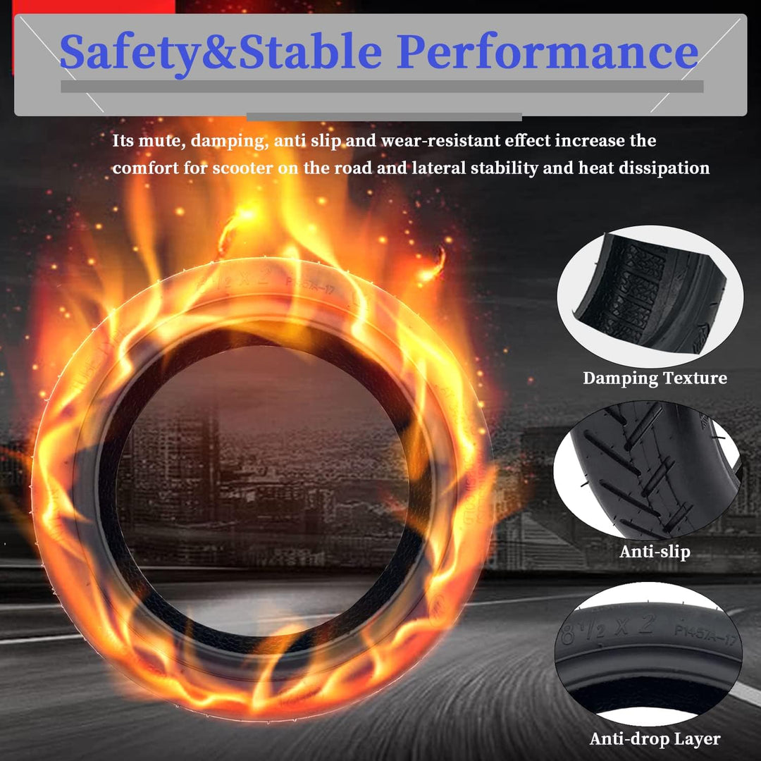 OUXI 4pcs E-Scooter-Reifen 8 1/2 Reifen mit 1 Reifen und 1 Schlauchpaket E-Scooter Ersatzschlauch +