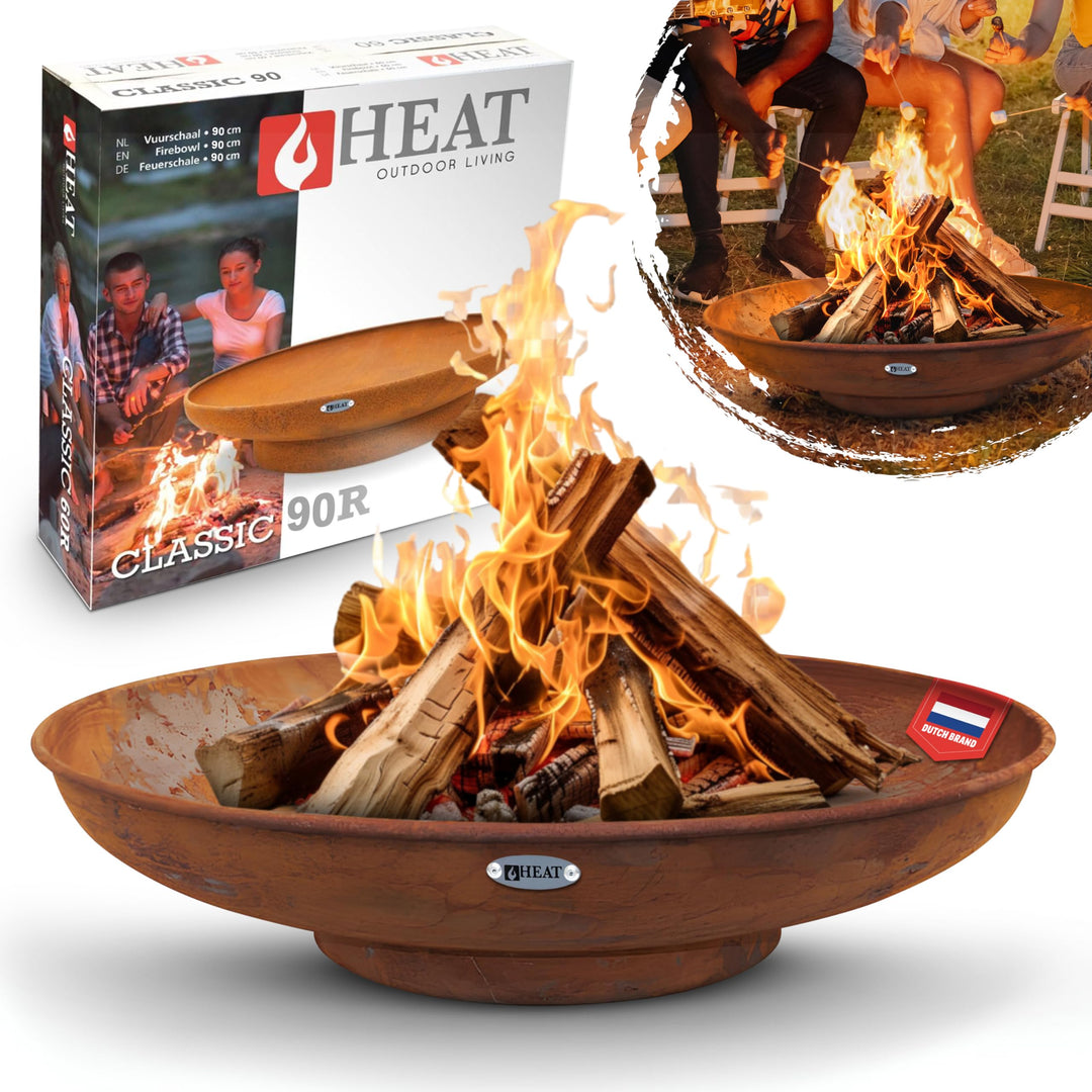 Feuerschale Ø90cm Rost - BBQ Feuerschalen für den Garten - Feuerstelle Outdoor &amp; Feuertonne - Terras