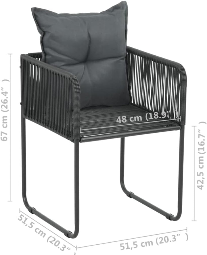WIFESE 4 STK. Gartenstühle mit Kissen BalkonmöBel GartenmöBel Set Gartenstuhl StapelstüHle Rattan Ga