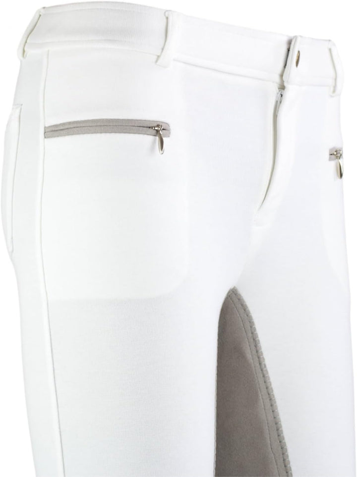 RL24 Damen Reithose Vollbesatz Flex BASICLINE 36 Weiss/Grau, 36 Weiss/Grau