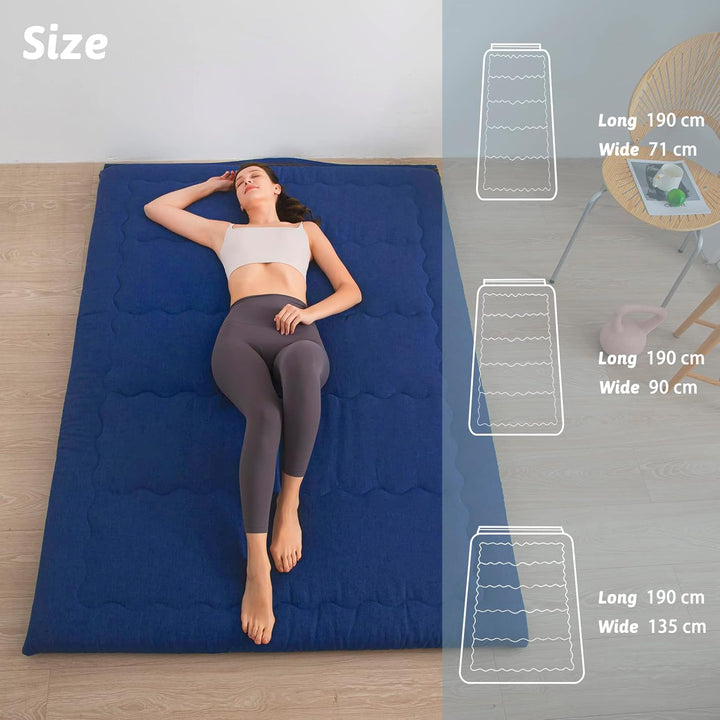MAXYOYO Tragbarer Faltbarer Futon -Matratze, Hypoallergenischer Stoff Und Speicherschaummatratzenpad
