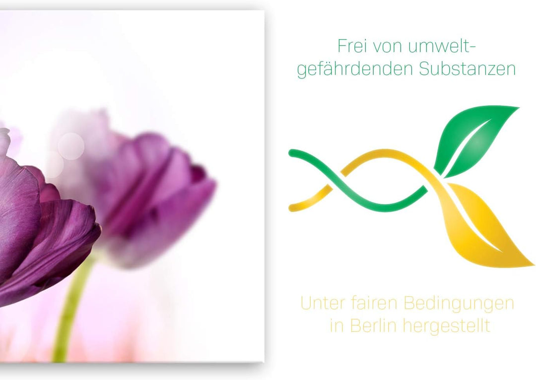 ge Bildet Bild auf Leinwand | Tulpe - Blumen Violett Natur E in 120x80 cm als Wandbild XXL | Wand-de
