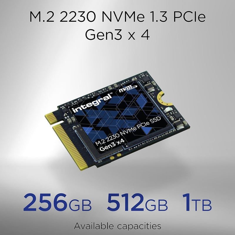 Integral 1TB NVMe M.2 2230 SSD PCIe Gen3 x4 - Read Speed bis zu 3400MB/s, Write Speed bis zu 3000MB/
