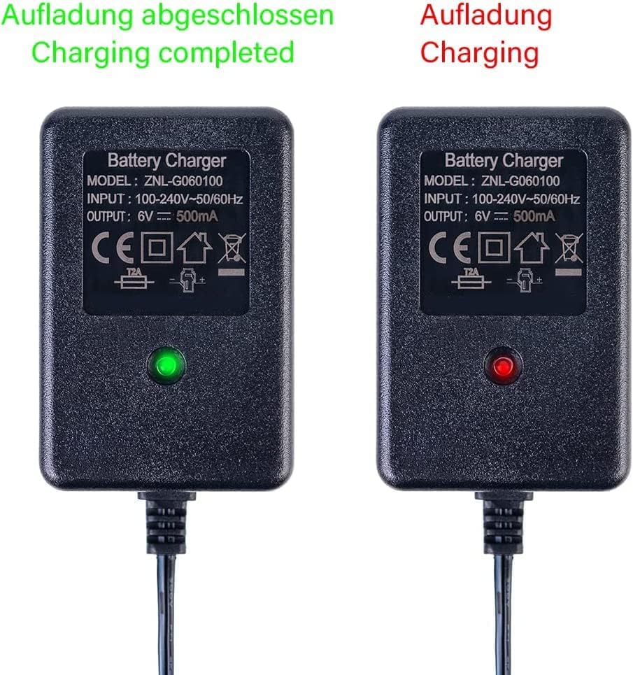 6 Volt Batterieladegerät für Aufsitzspielzeug 6V Kinder Aufsitzauto Ladegerät, 6V Elektroauto Aufsit