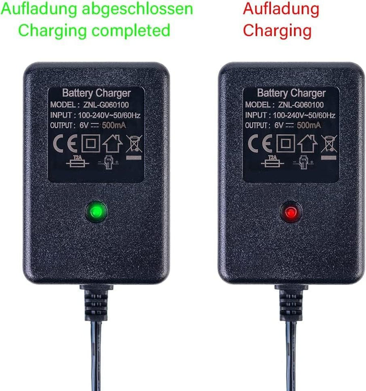 6 Volt Batterieladegerät für Aufsitzspielzeug 6V Kinder Aufsitzauto Ladegerät, 6V Elektroauto Aufsit