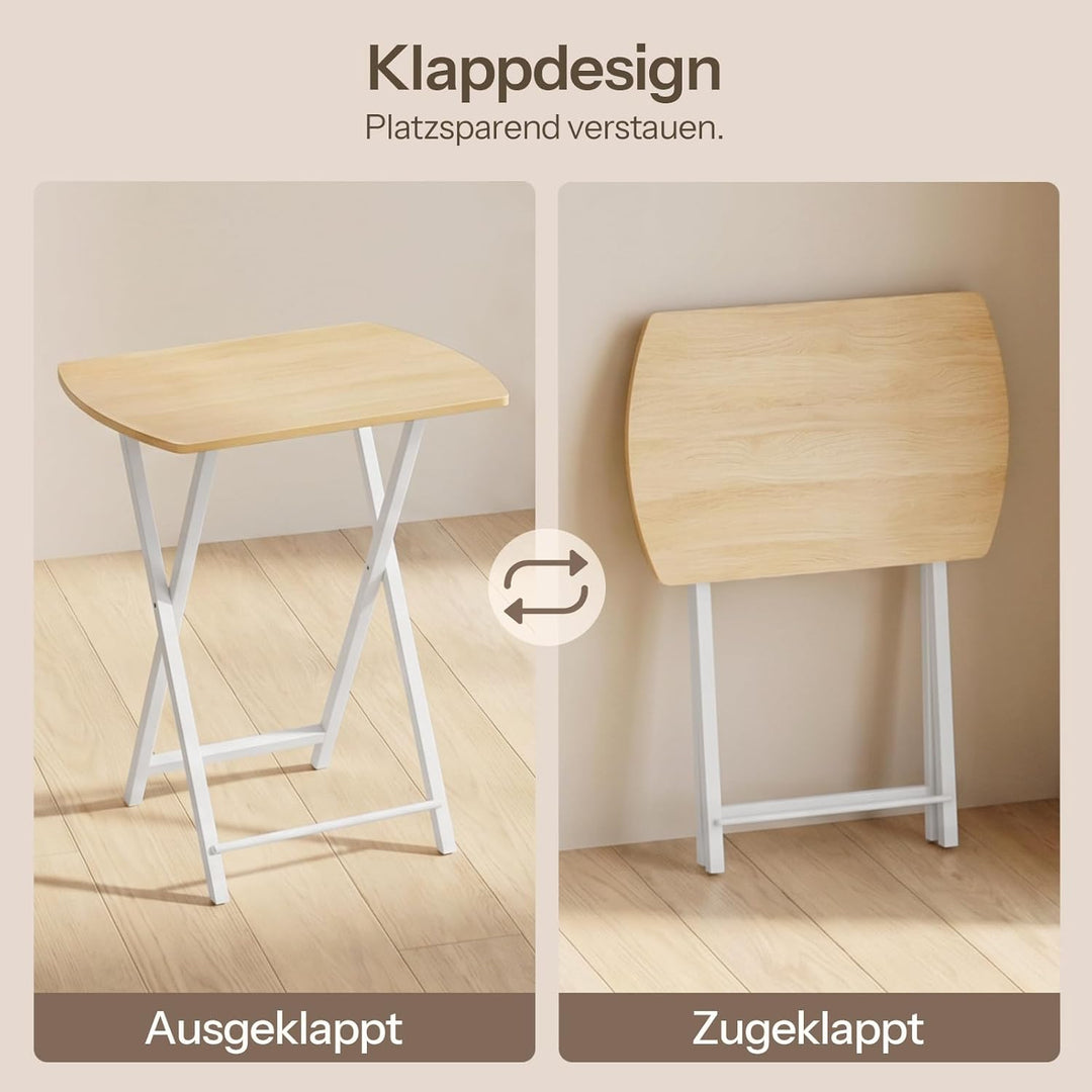 HOOBRO Beistelltisch Klappbar, Kleiner Sofatisch, Tablett Tisch, Kaffeetisch TV Tray im Industriesti