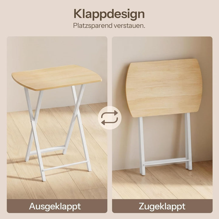 HOOBRO Beistelltisch Klappbar, Kleiner Sofatisch, Tablett Tisch, Kaffeetisch TV Tray im Industriesti