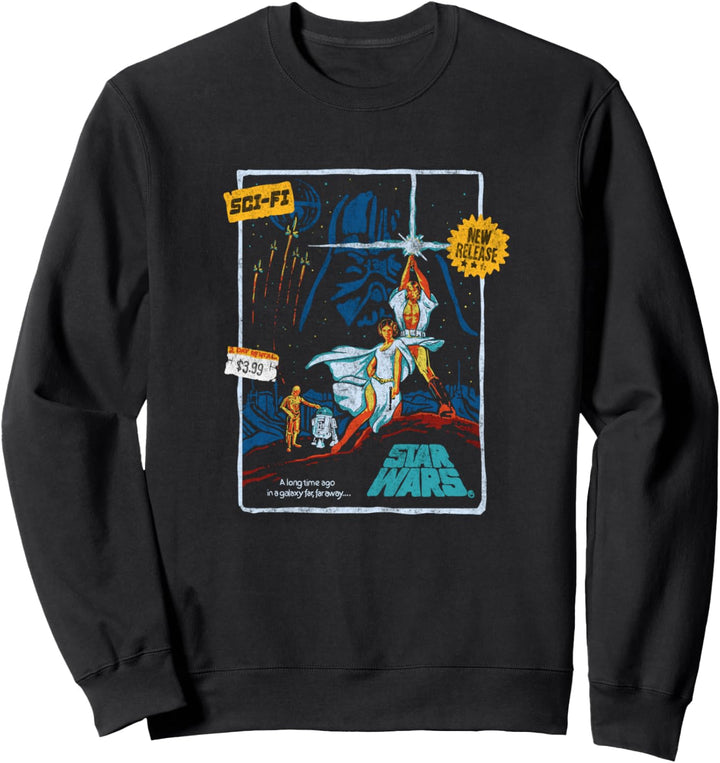 Star Wars Episode IV Luke Skywalker Vintage VHS Cover Sweatshirt