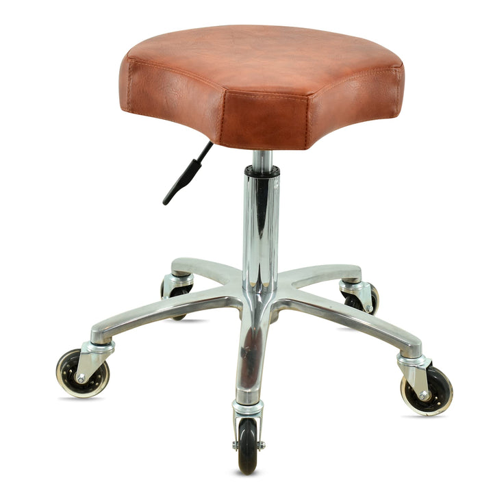 VAKON SALON - Ergonomischer Sitzhocker Hellbraun höhenverstellbar von 50 bis 65 cm Rollhocker - Dreh
