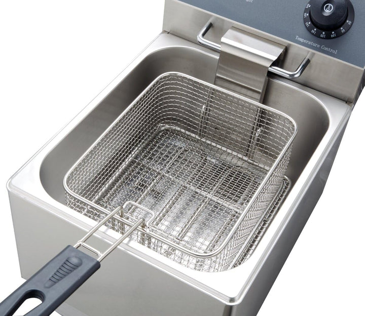 GastroHero Elektro Fritteuse 6L I Edelstahl-Fritteuse mit Thermostat und Überhitzungsschutz I Kompak