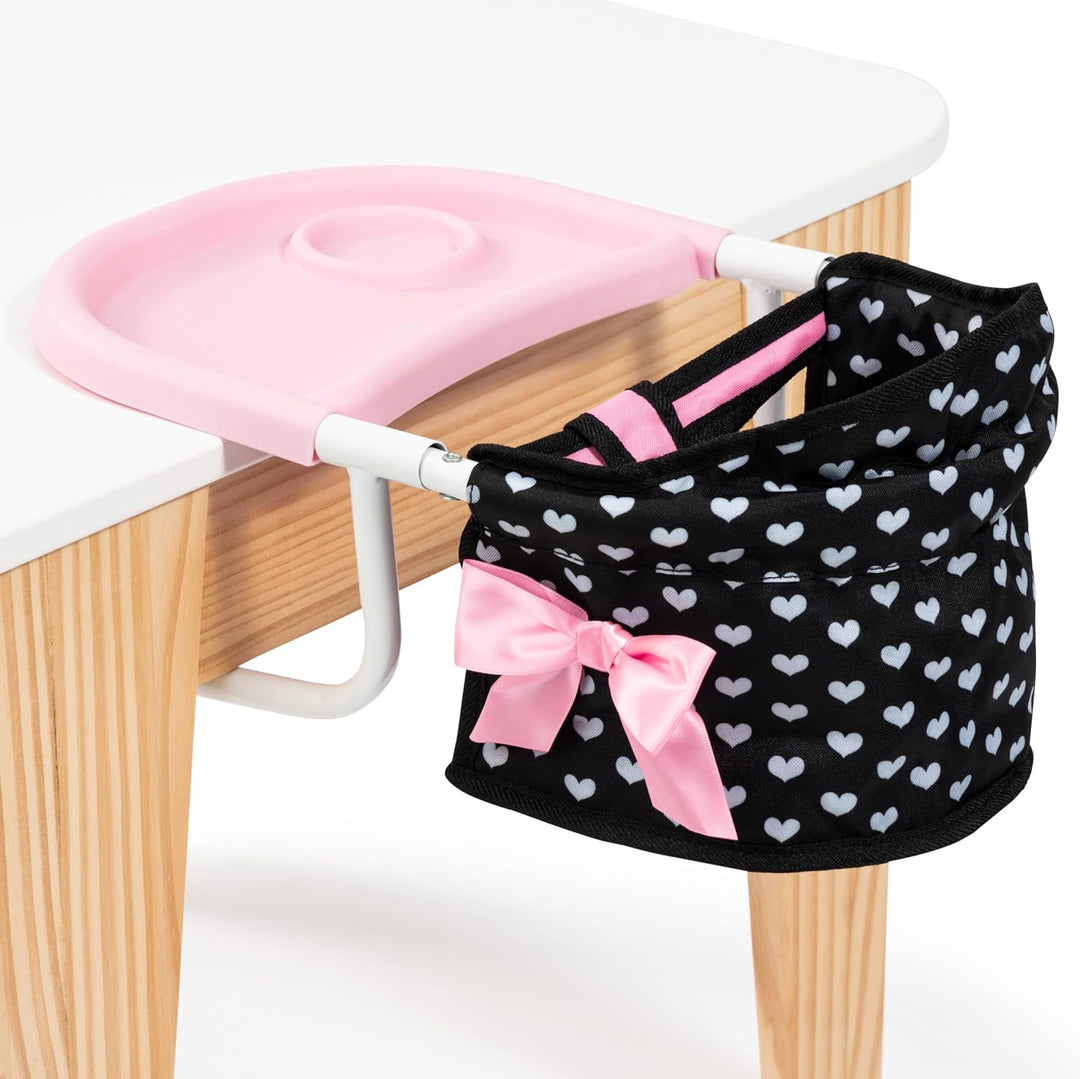 Bayer Design 65860AA Tischsitz für Puppen, Puppensitz, Zubehör für Babypuppen, schwarz und weiss mit