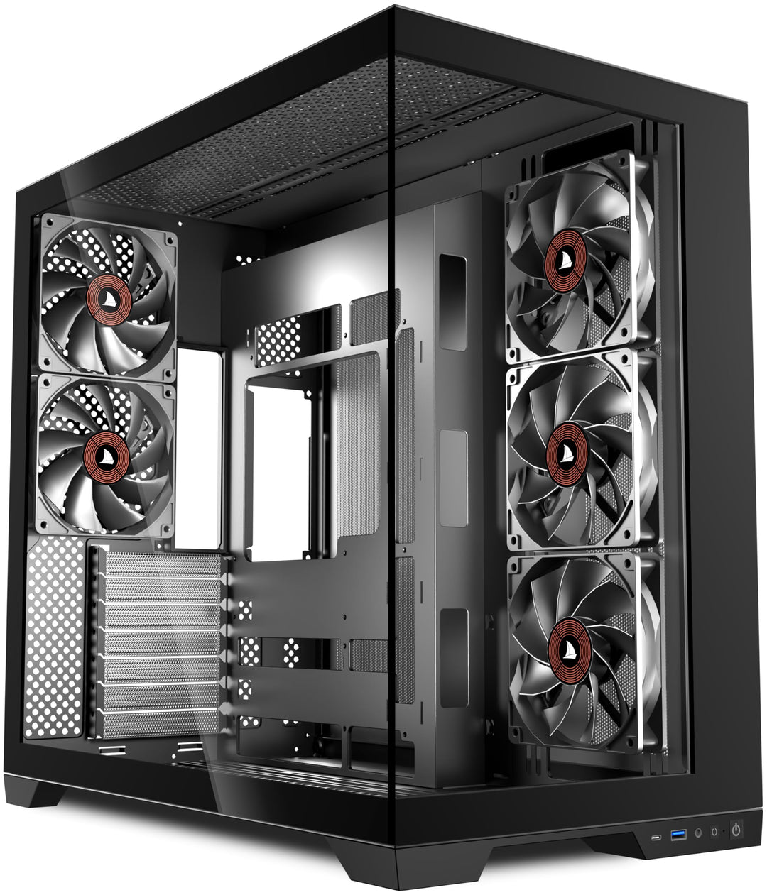 KEDIERS PC Gehäuse - vorinstallierte 4-Lüfter, ATX Mid Tower Gaming Gehäuse, Computergehäuse mit öff