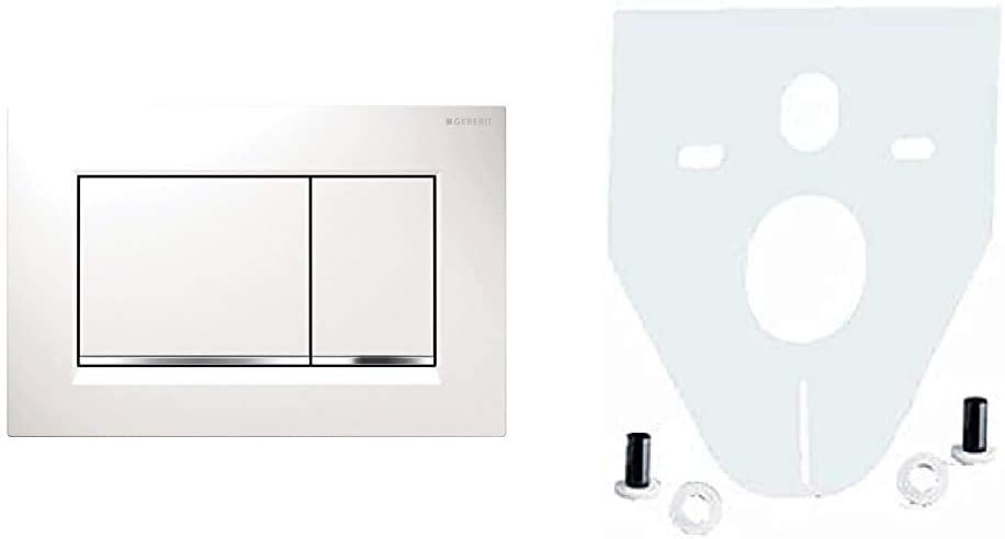 Geberit Revisionsplatte Sigma 30 | Betätigungsplatte mit Zwei-Mengen-Spülung | Drückerplatte | Weiss