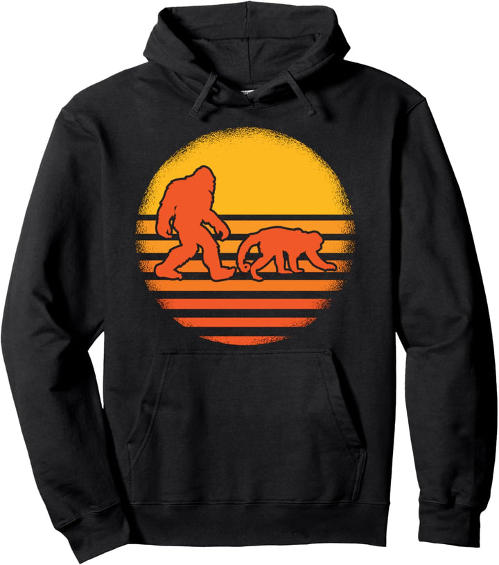 Retro Sunset Bigfoot Affe Geschenk Affen Pullover Hoodie