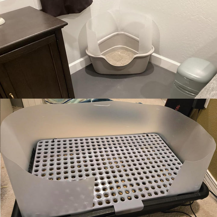 2 Stück Katzentoilette Pee Shields 407x1220 mm mit 1 Rolle Transparentes Klebeband Spritzschutz für