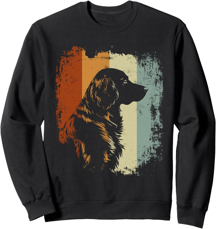 Flat Coated Retriever Hund Retro Design Sweatshirt