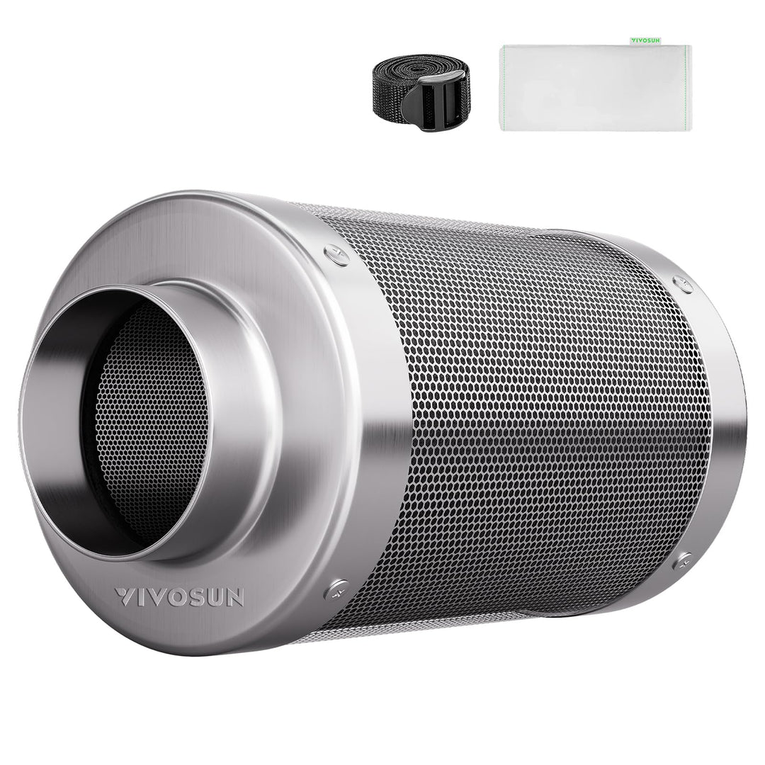 VIVOSUN Aktivkohlefilter 100mm/4 Inch, Kohlefilter Geruchskontrolle mit Australischer Aktivkohle für