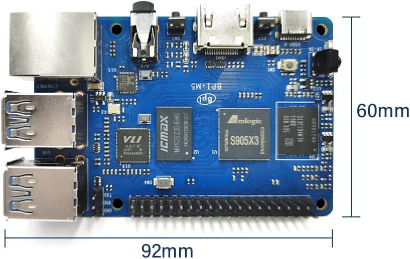 youyeetoo Banana Pi BPI-M5 Amlogic S905X3 Single Board Computer with 4GB RAM and 16G eMMC for AIOT S