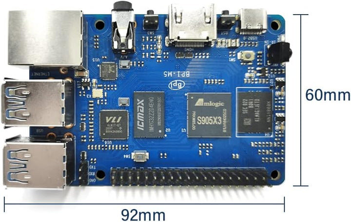 youyeetoo Banana Pi BPI-M5 Amlogic S905X3 Single Board Computer with 4GB RAM and 16G eMMC for AIOT S