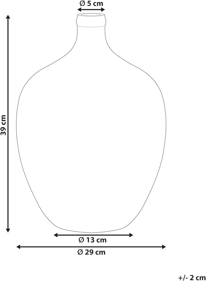 Runde Dekovase aus gefärbtem Glas handgefertigt blau 39 cm Roti