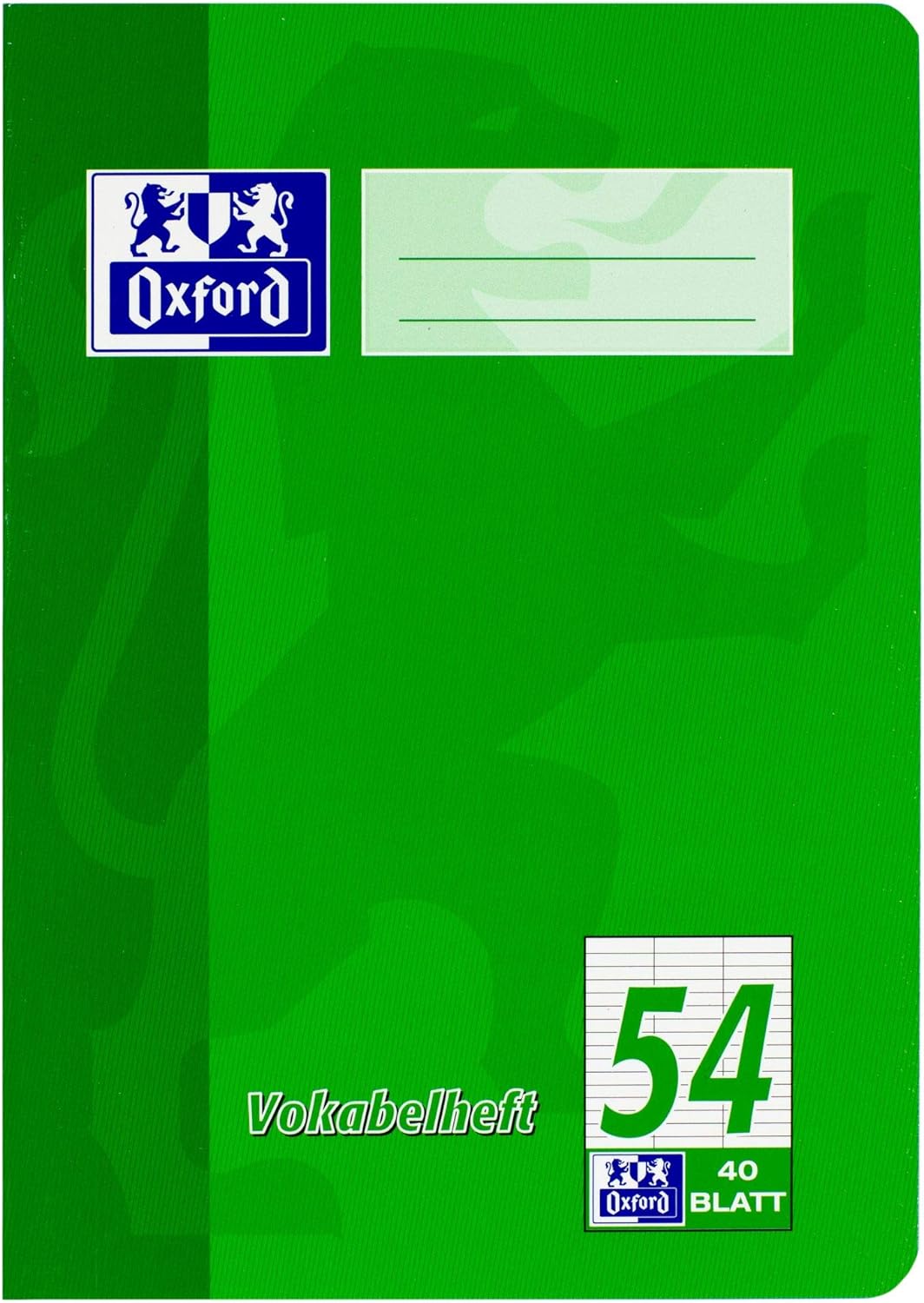 Oxford Vokabelheft, A4, Lin. 54 (3 Spalten), 40 Blatt, rot und grün, 10 Stück