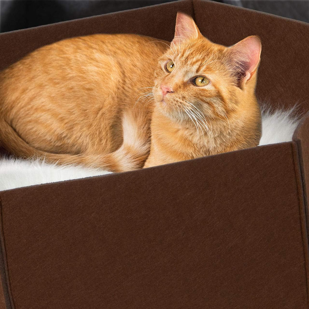 CanadianCat Company | Filzlounge AVA | M Brown | Katzenbett aus Filz, Katzennest, Filzbett, Katzenko