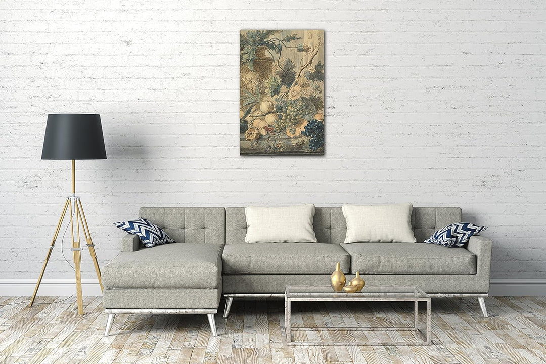 Printed Paintings Leinwand (60x80cm): Jan Van Huysum - Stillleben mit Früchten 60x80 cm, 60x80 cm