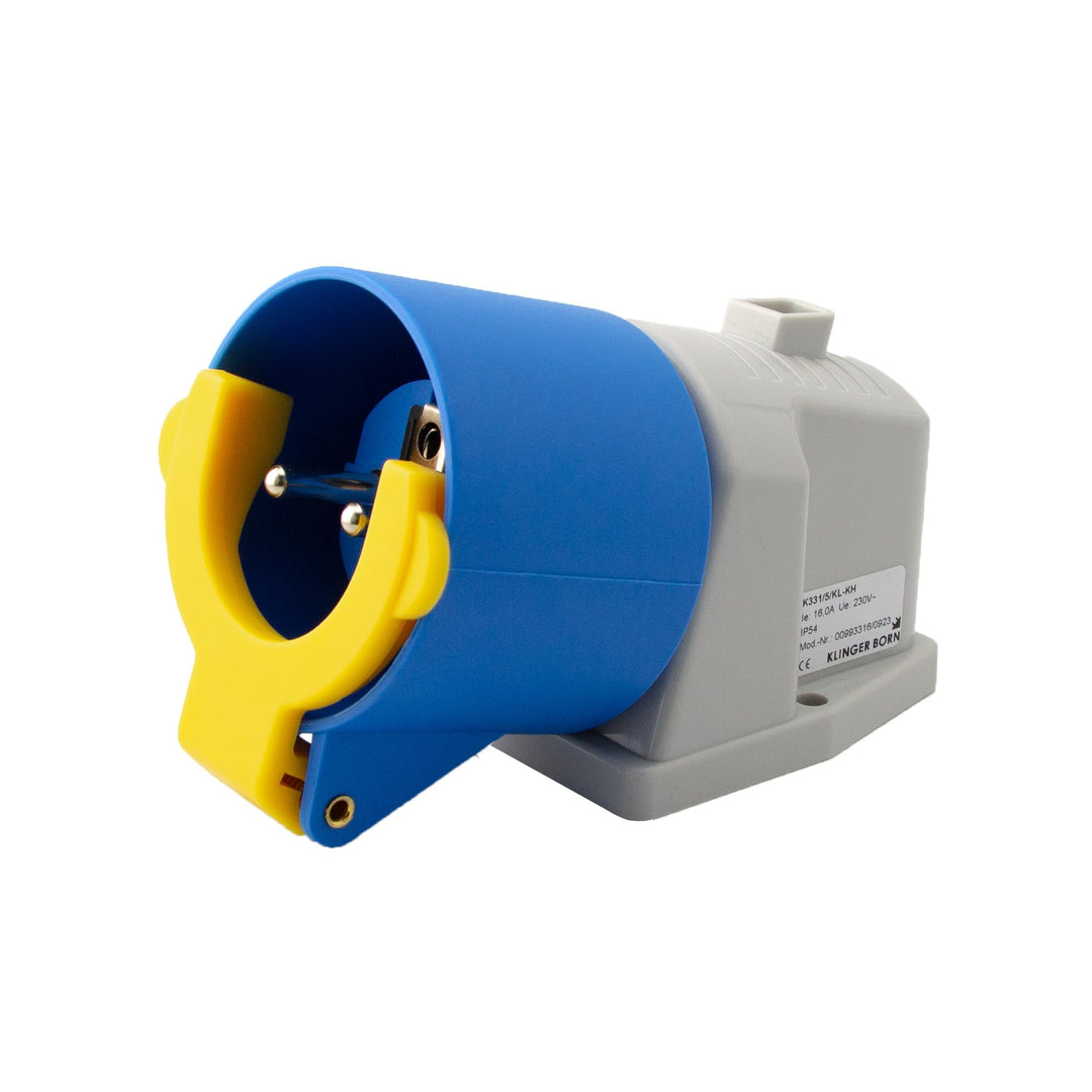 Schuko-Einspeise-Dose K331/5 mit Kupplungshalter für Anbau